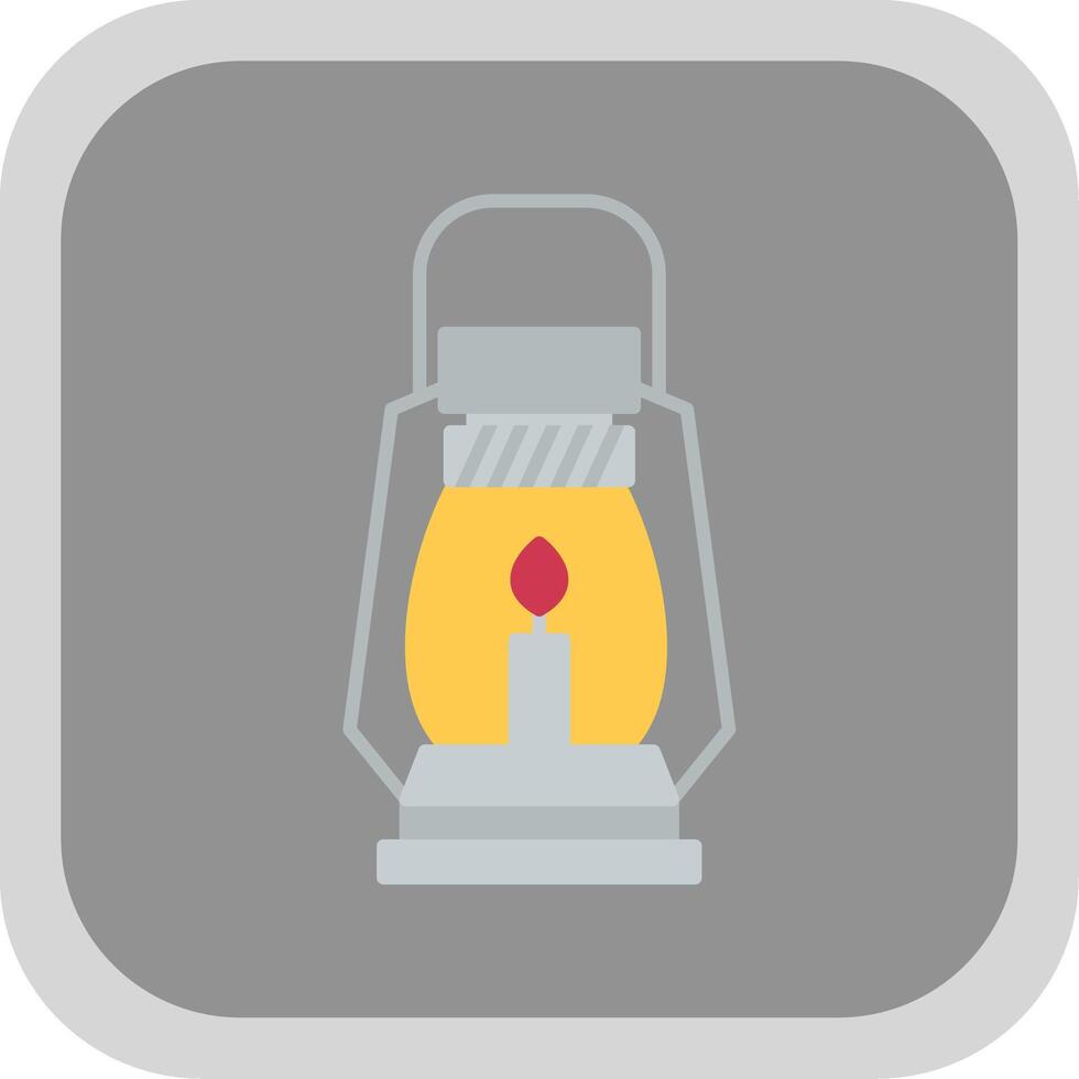 Gas Lamp Flat Round Corner Icon vector