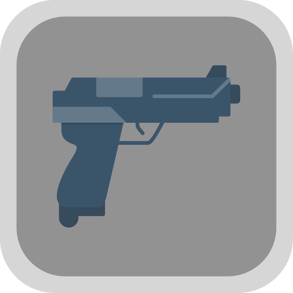 pistola plano redondo esquina icono vector