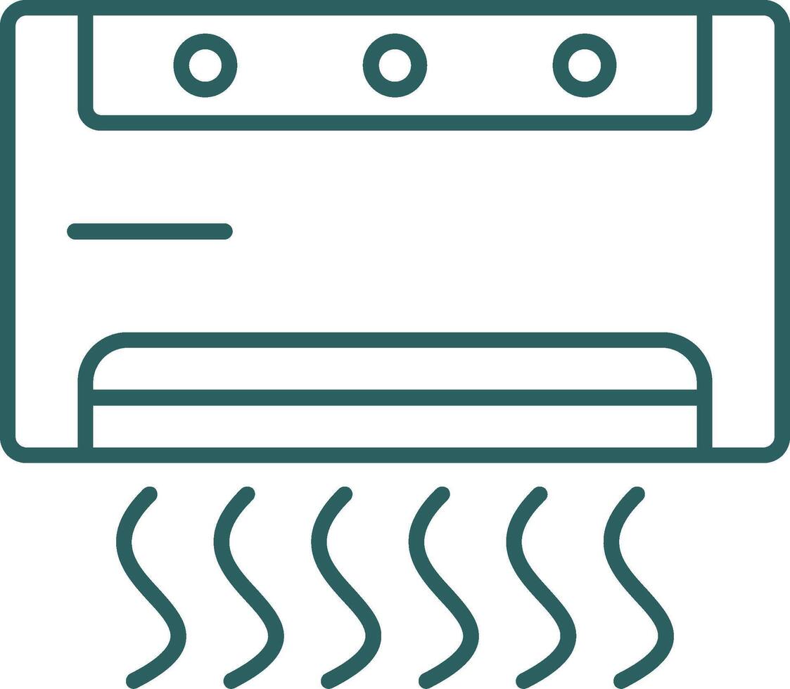 Air Conditioner Line Gradient Round Corner Icon vector