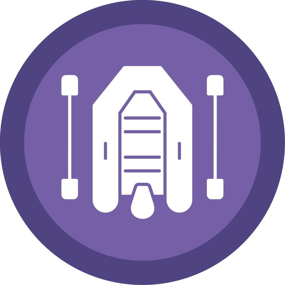 Raft Glyph Multi Circle Icon vector