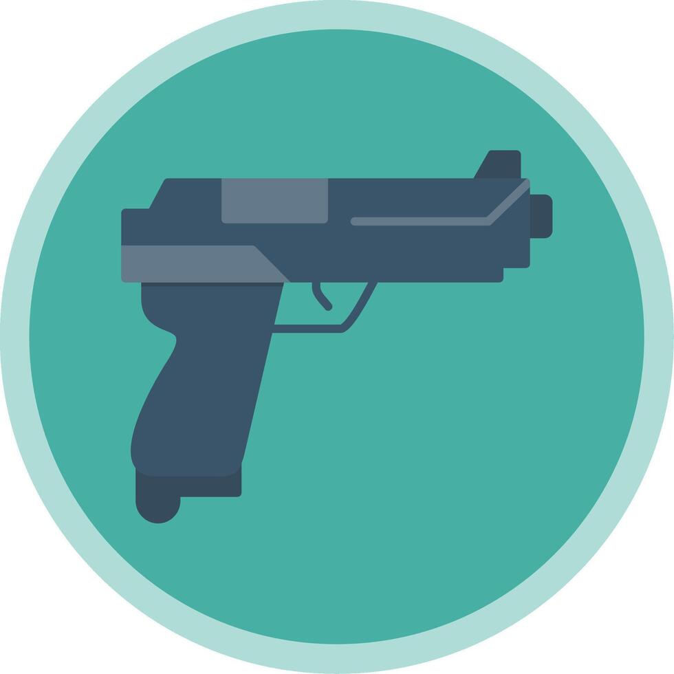 pistola plano multi circulo icono vector