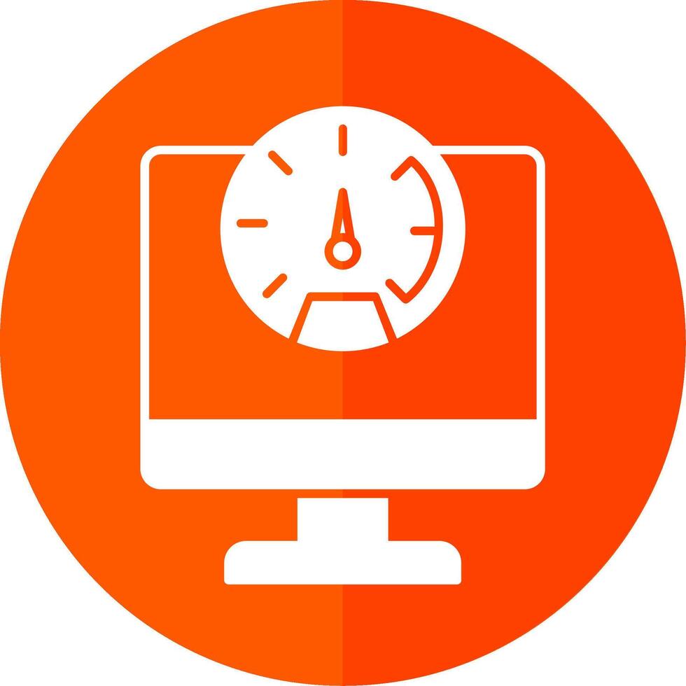 Speed Test Glyph Red Circle Icon vector