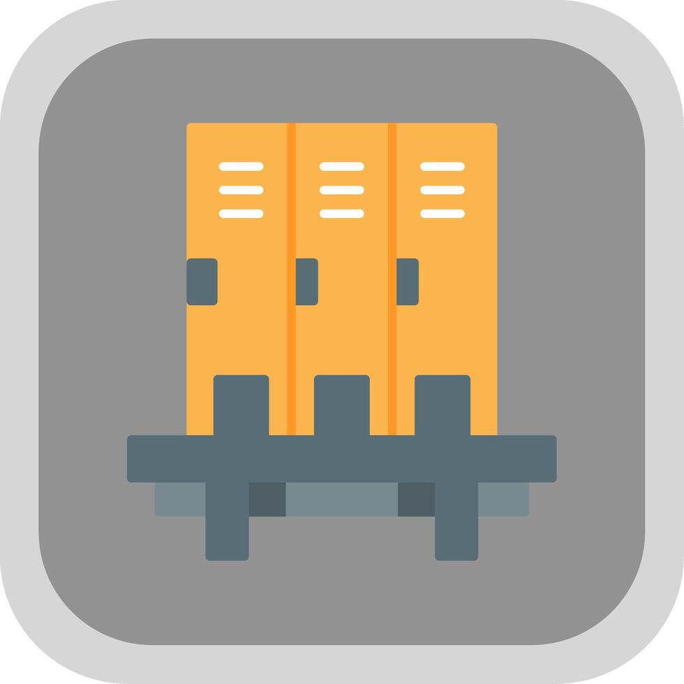 Lockers Flat Round Corner Icon vector