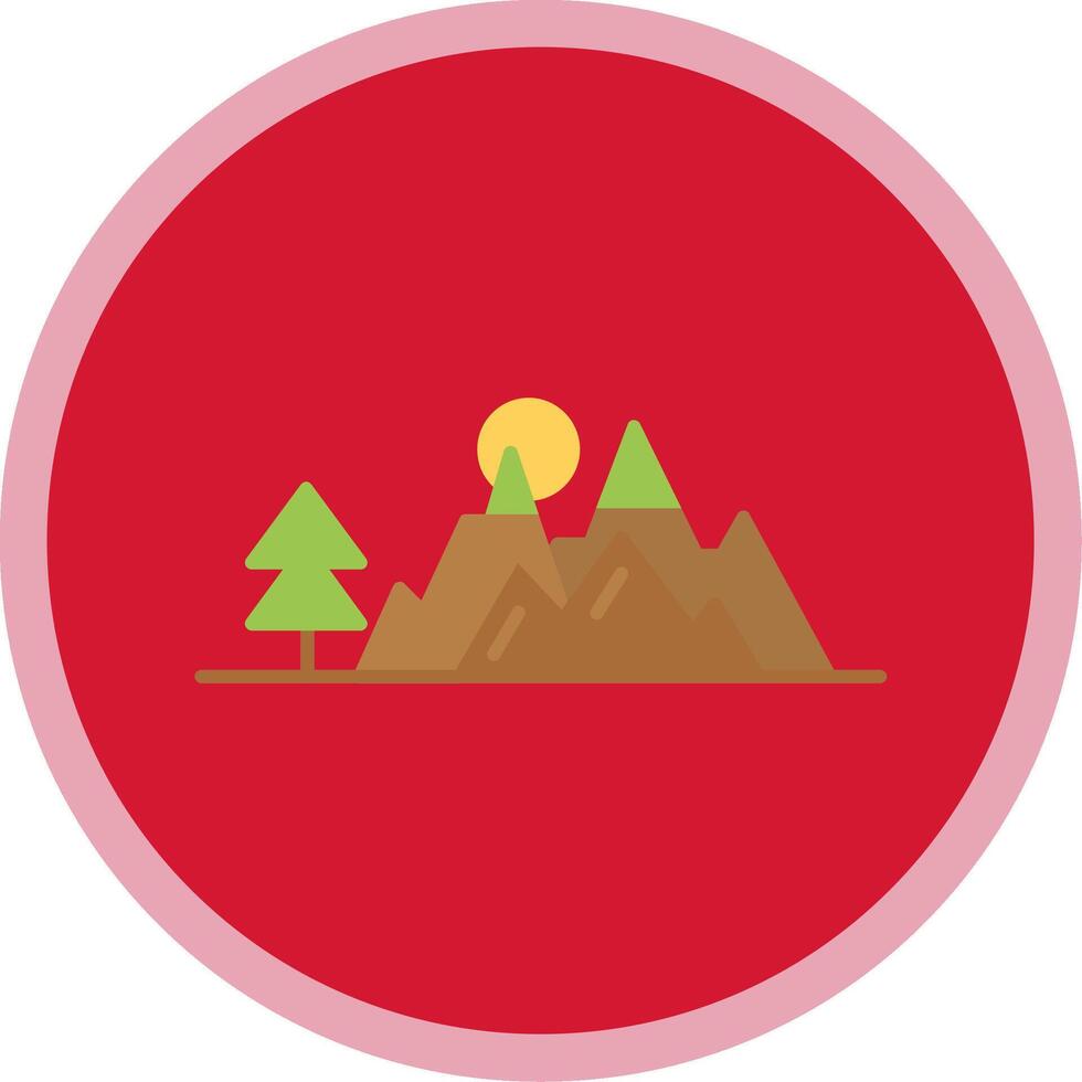 Mountains Flat Multi Circle Icon vector