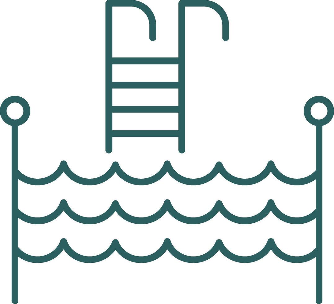Swimming Pool Line Gradient Round Corner Icon vector