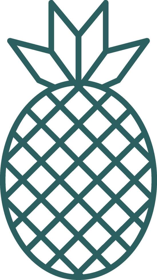 Pineapple Line Gradient Round Corner Icon vector