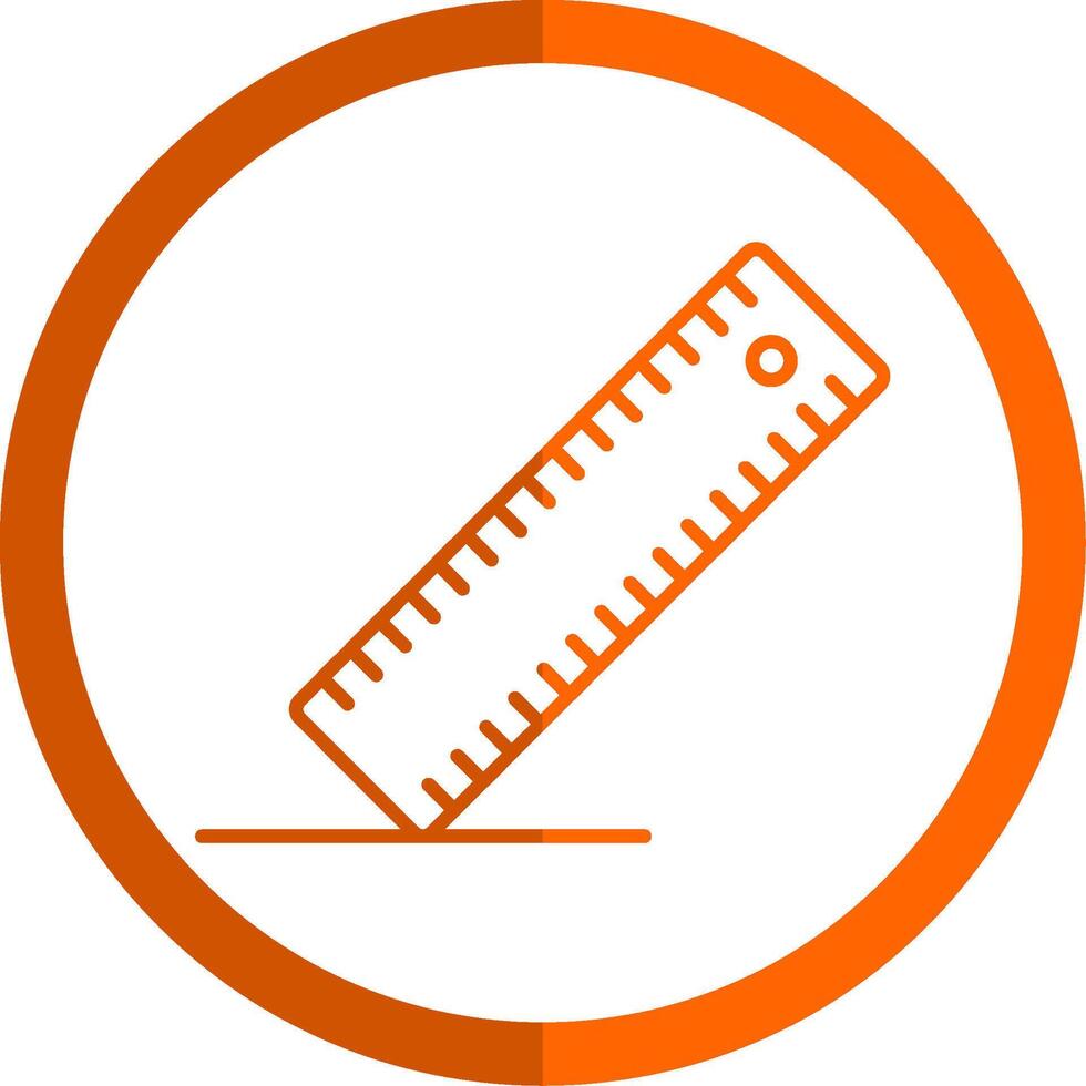 Ruler Line Orange Circle Icon vector