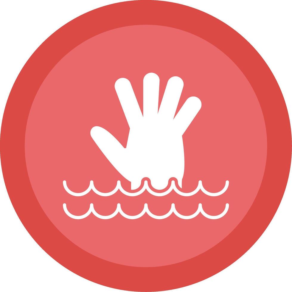 Drowning Glyph Multi Circle Icon vector