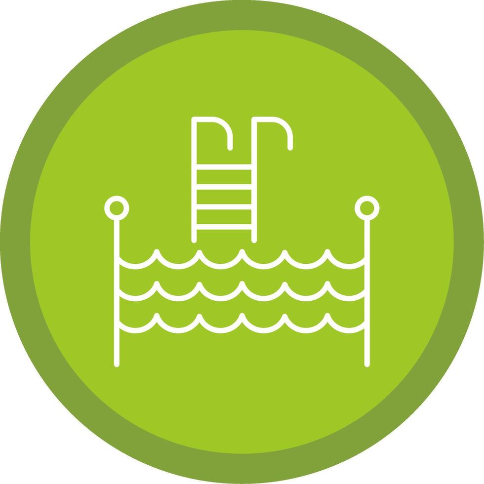 Swimming Pool Line Multi Circle Icon vector