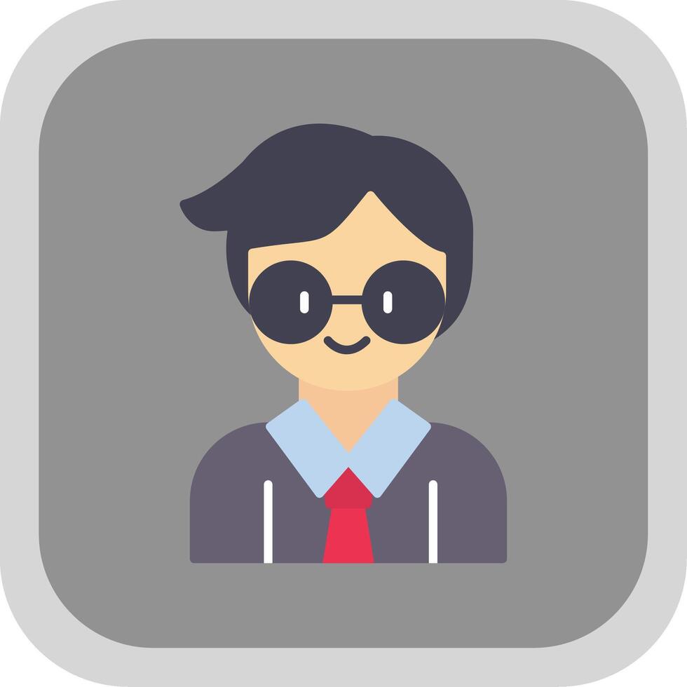 Teacher Flat Round Corner Icon vector