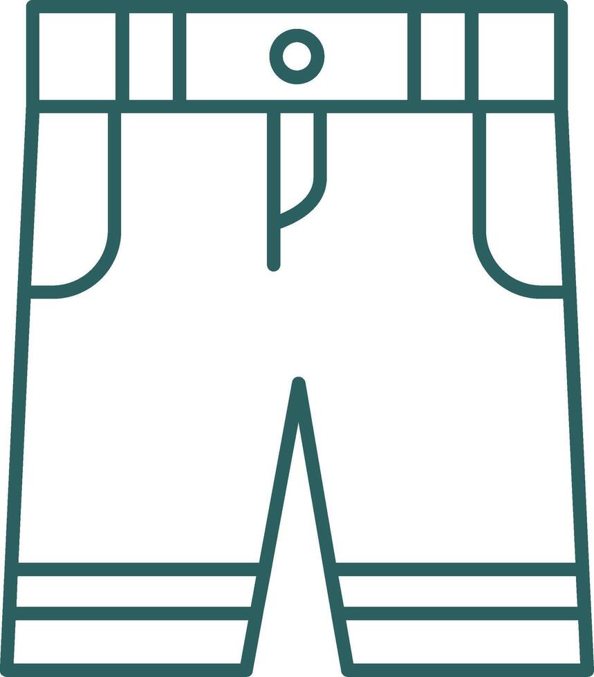 pantalones cortos línea degradado redondo esquina icono vector