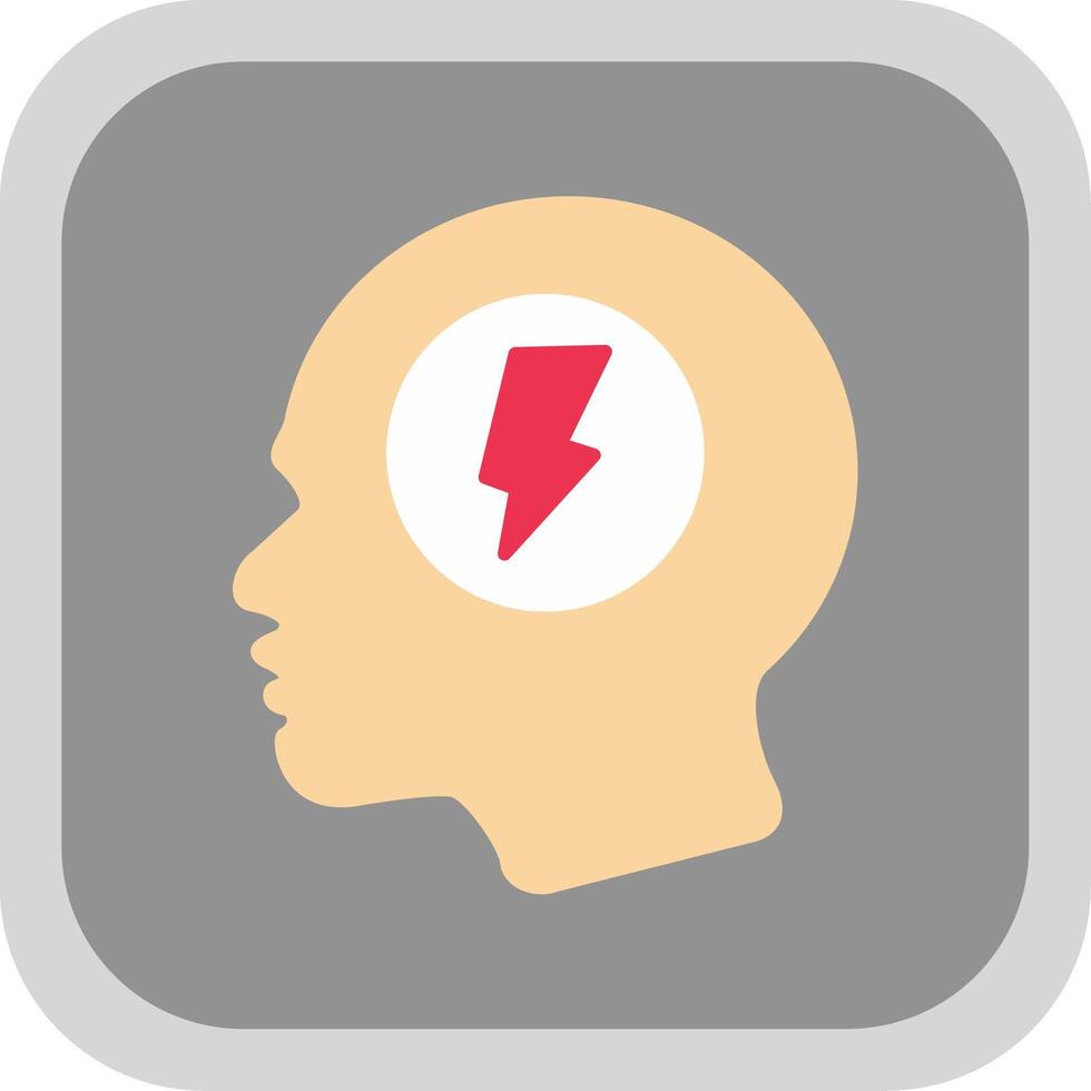 Mental Flat Round Corner Icon vector