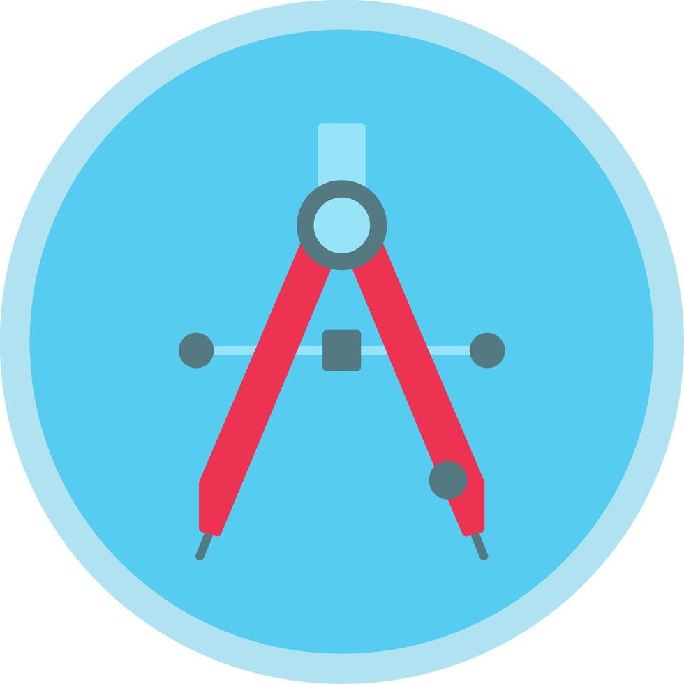 Drawing Compass Flat Multi Circle Icon vector