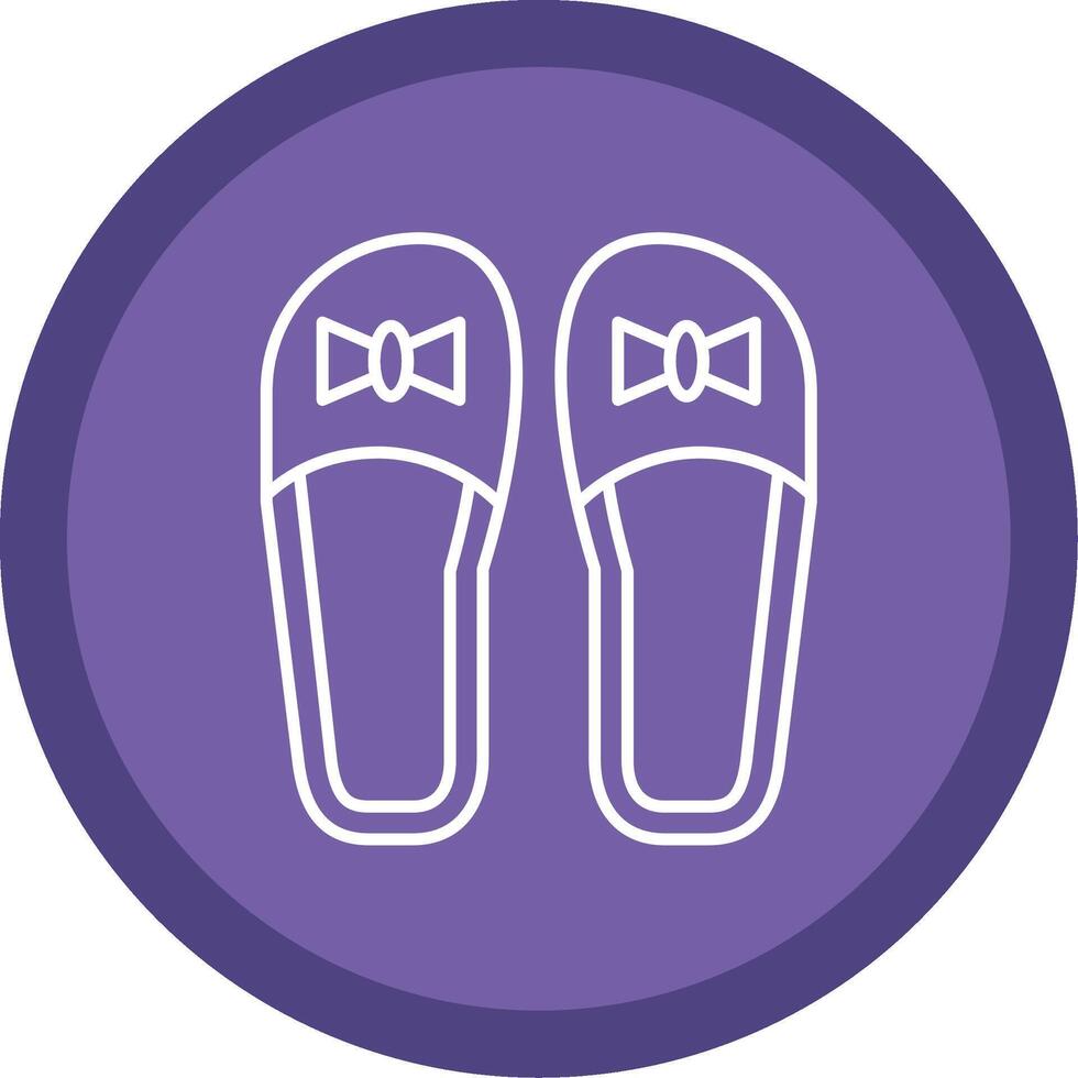 Slippers Line Multi Circle Icon vector