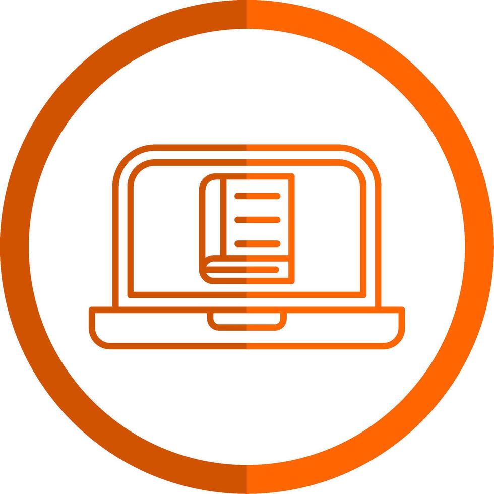 Online Learning Line Orange Circle Icon vector