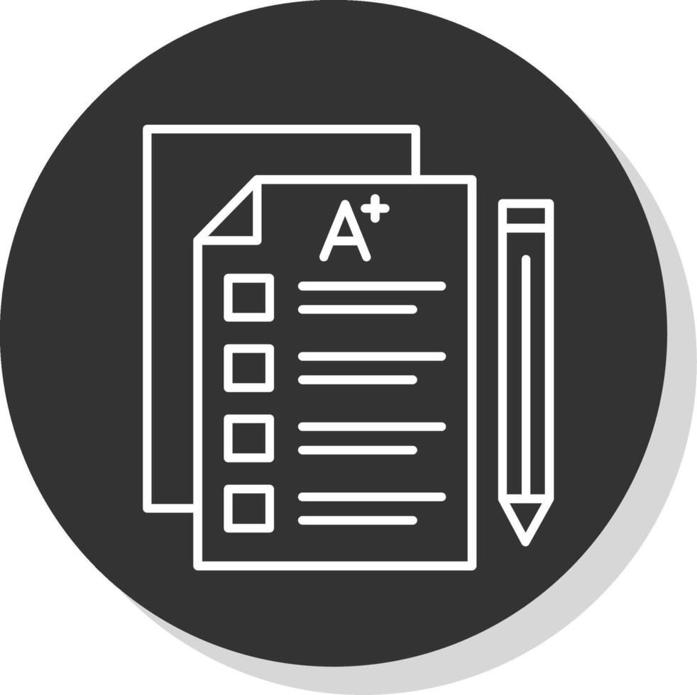 examen línea gris circulo icono vector