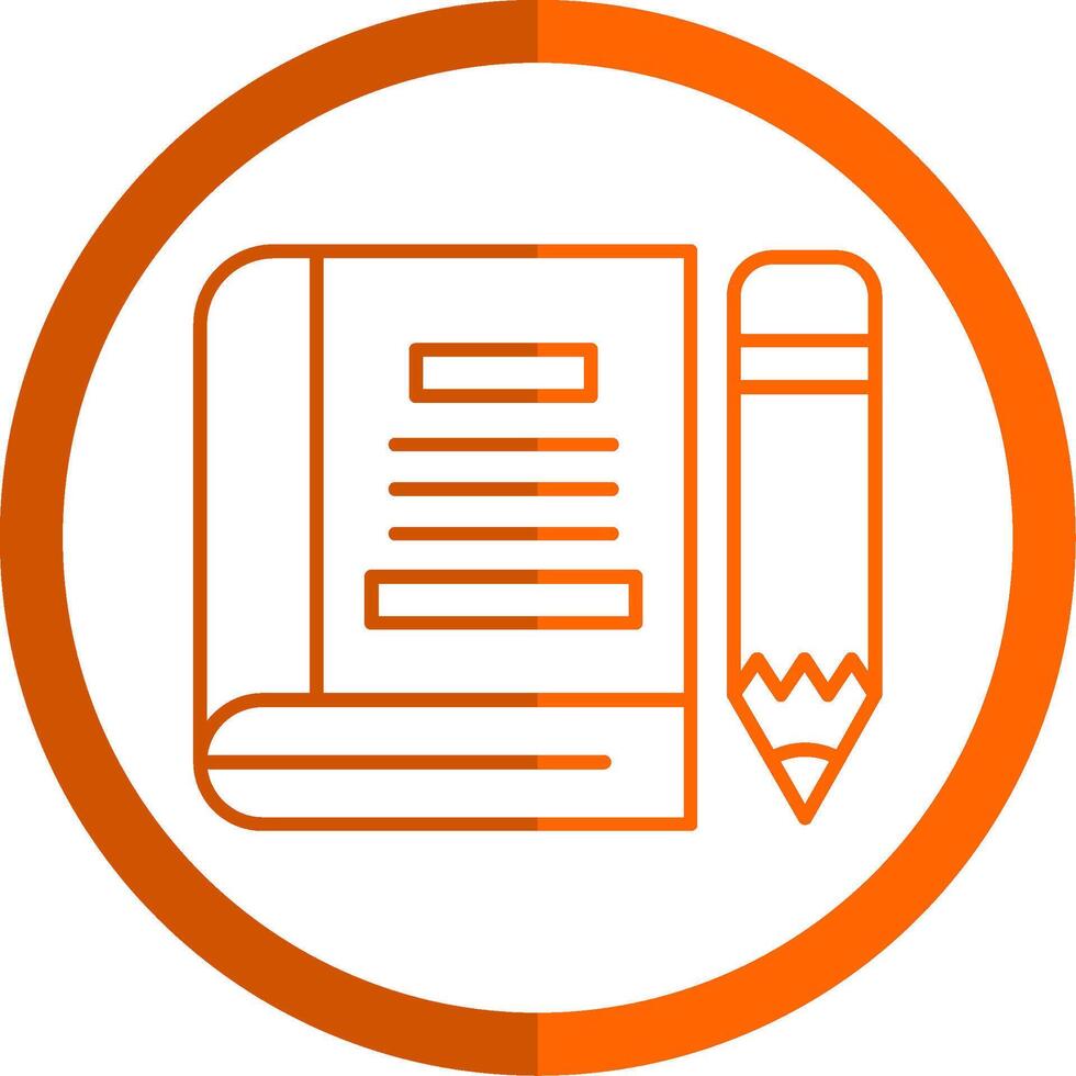 Book Line Orange Circle Icon vector