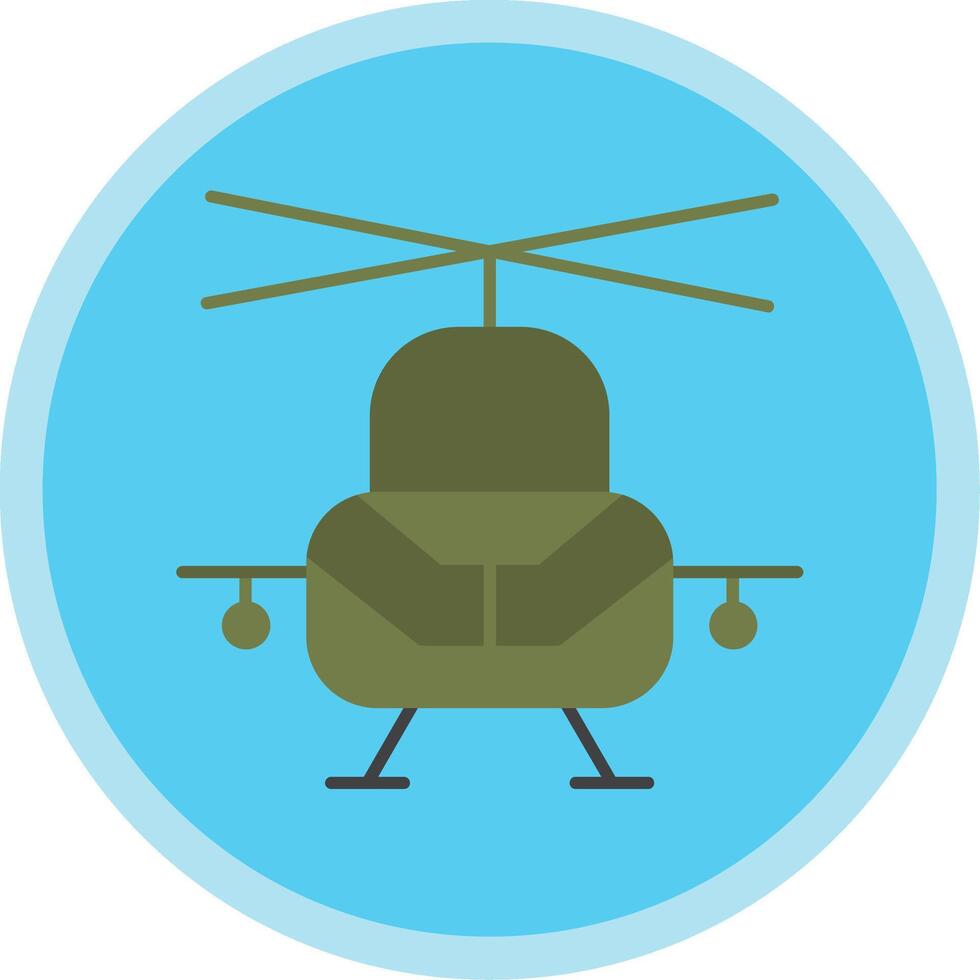 militar helicóptero plano multi circulo icono vector