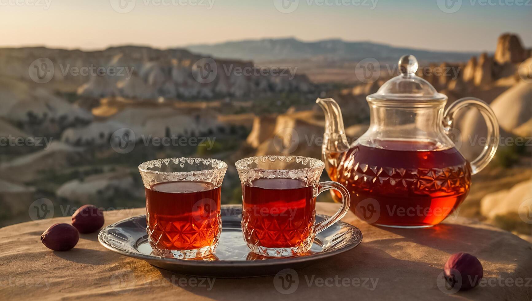 Turkey tea in a glass photo