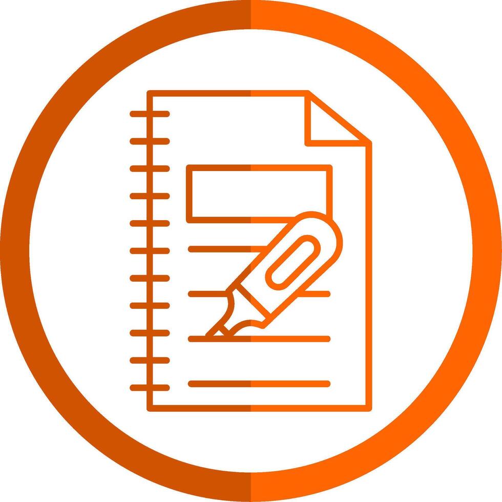 Highlighter Line Orange Circle Icon vector
