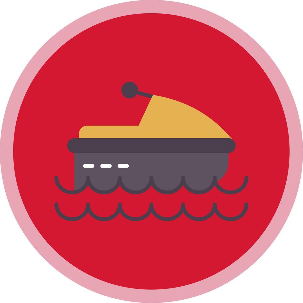 Jet Ski Flat Multi Circle Icon vector