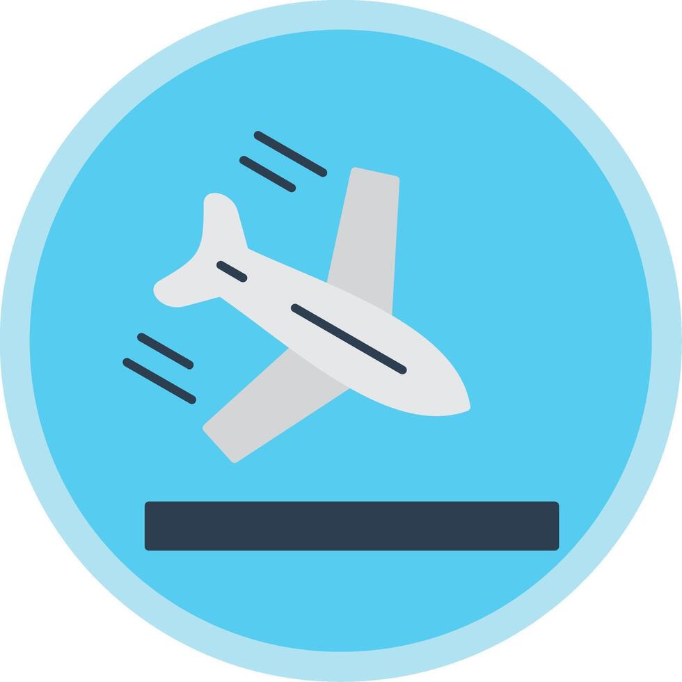 Plane Flat Multi Circle Icon vector