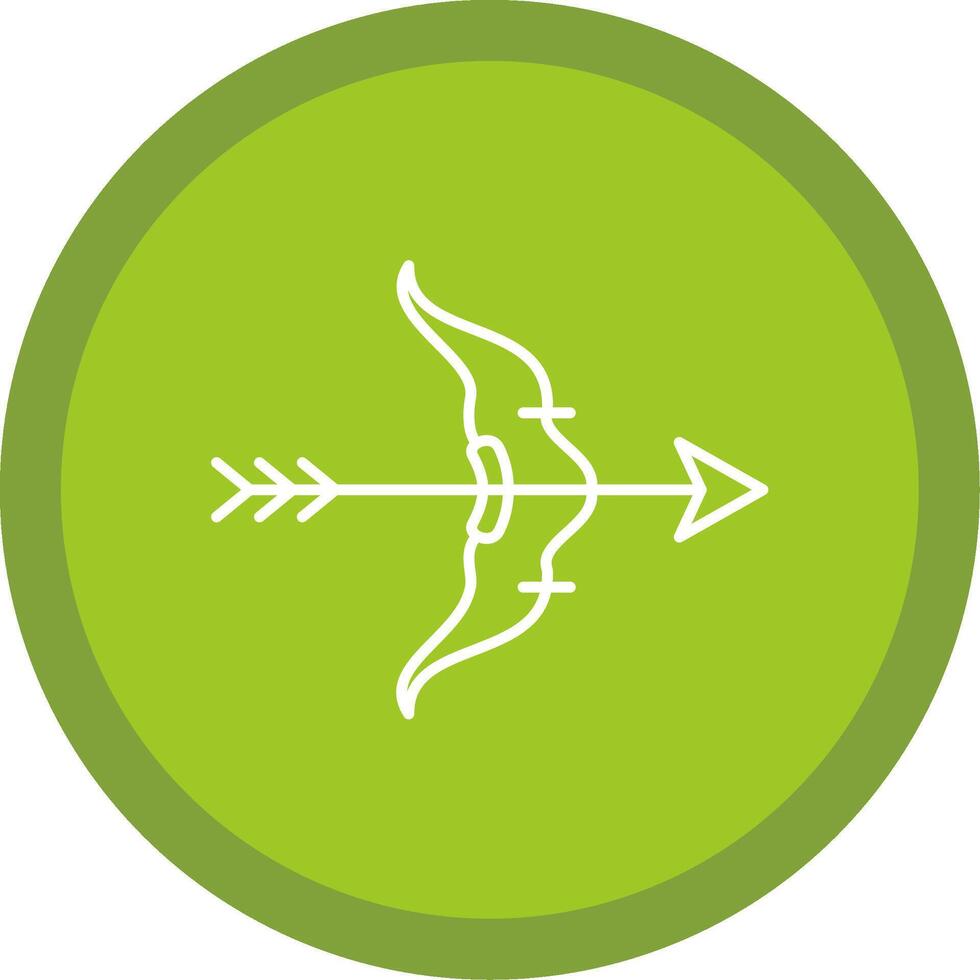 Bow And Arrow Line Multi Circle Icon vector