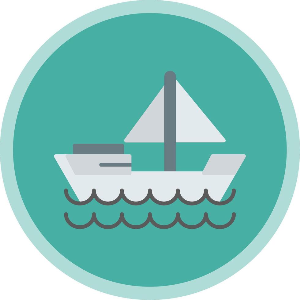 Dinghy Flat Multi Circle Icon vector