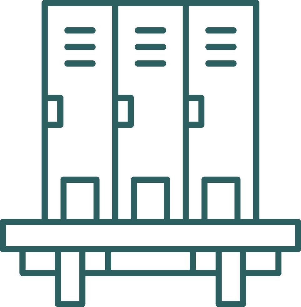 Lockers Line Gradient Round Corner Icon vector