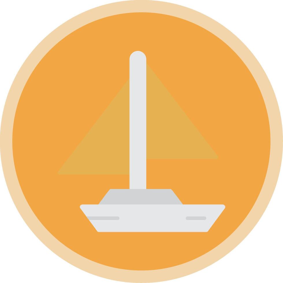 Small Yacht Flat Multi Circle Icon vector