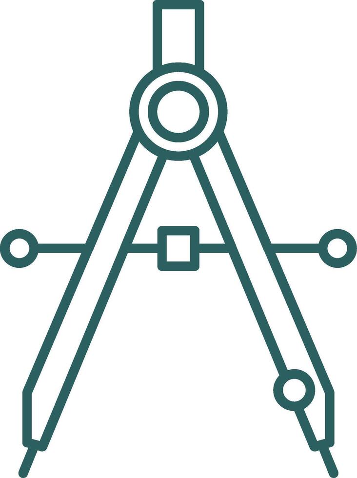 Drawing Compass Line Gradient Round Corner Icon vector