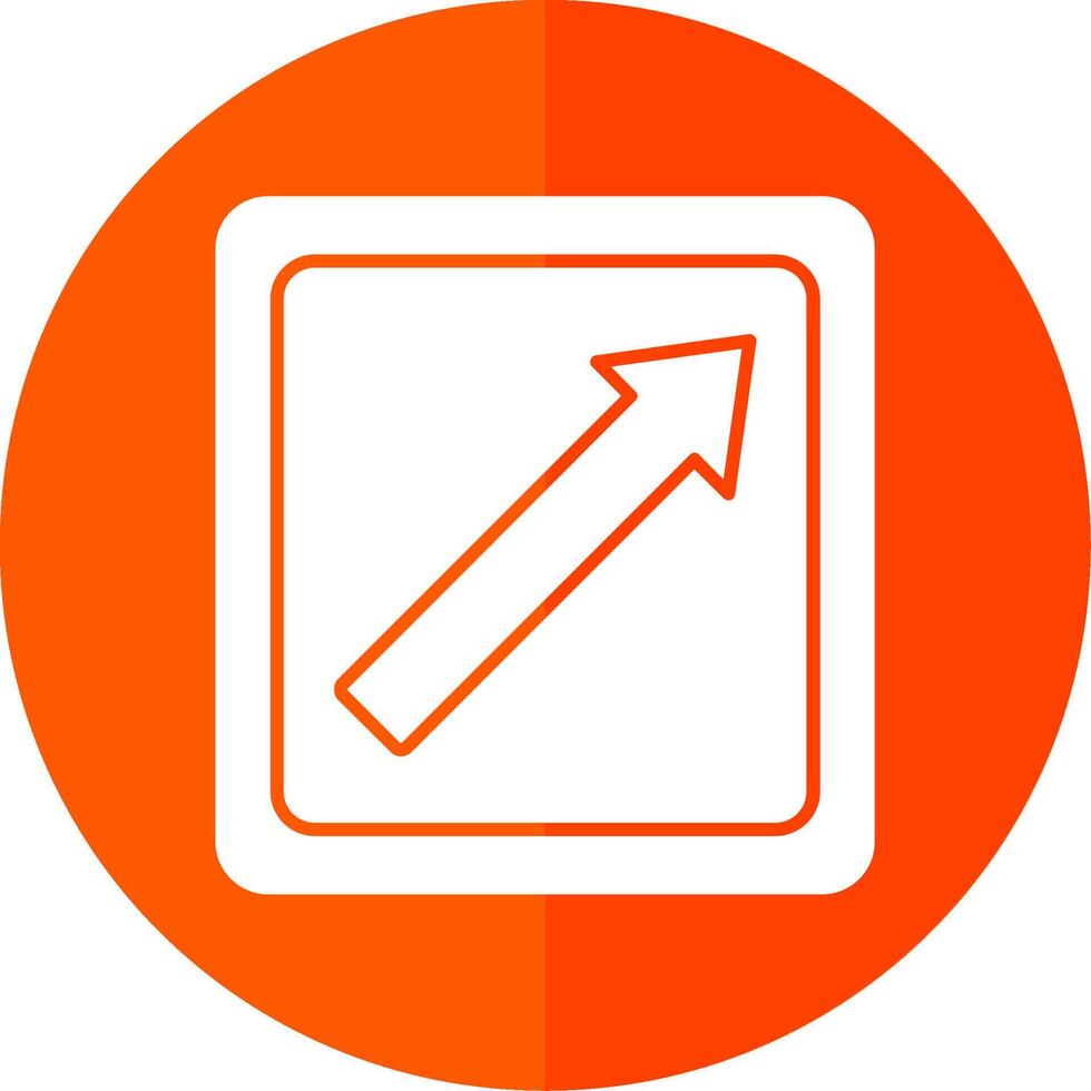 Arrow Upper Right Glyph Red Circle Icon vector