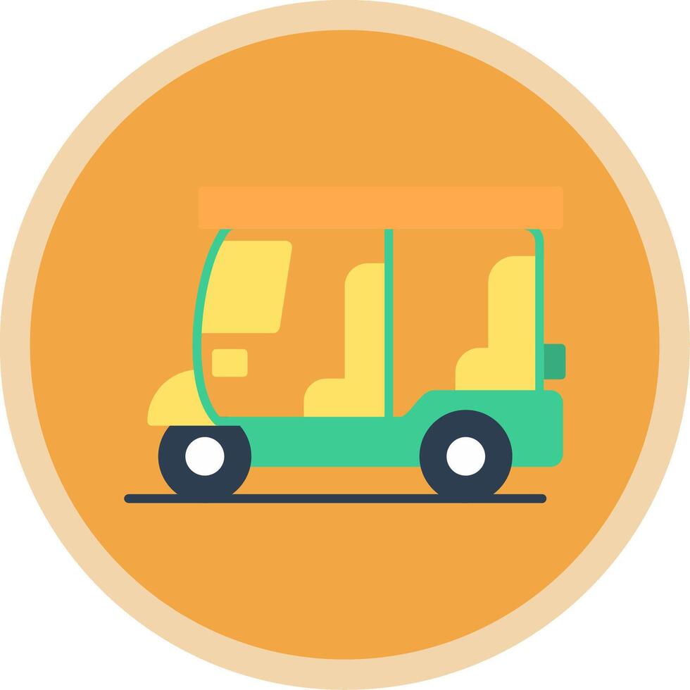 Rickshaw Flat Multi Circle Icon vector