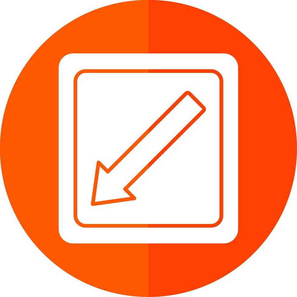 Diagonal Arrow Glyph Red Circle Icon vector