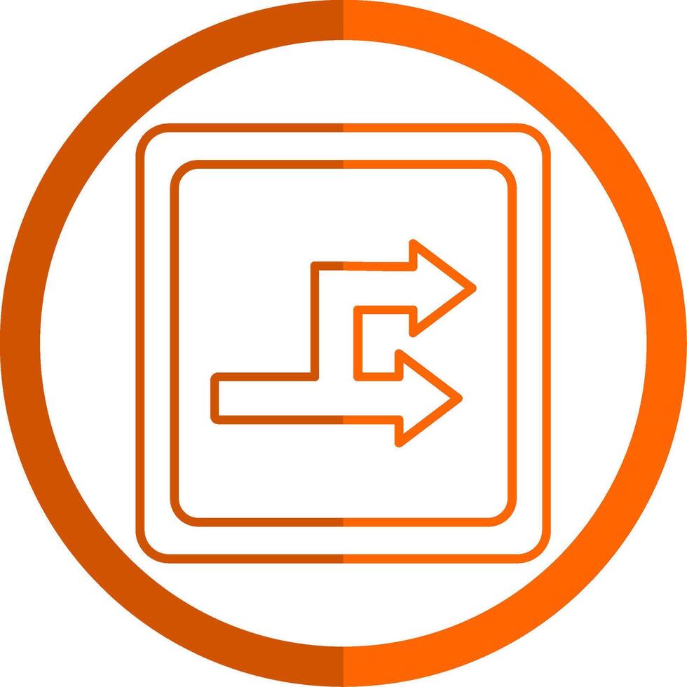 Bidirectional Line Orange Circle Icon vector