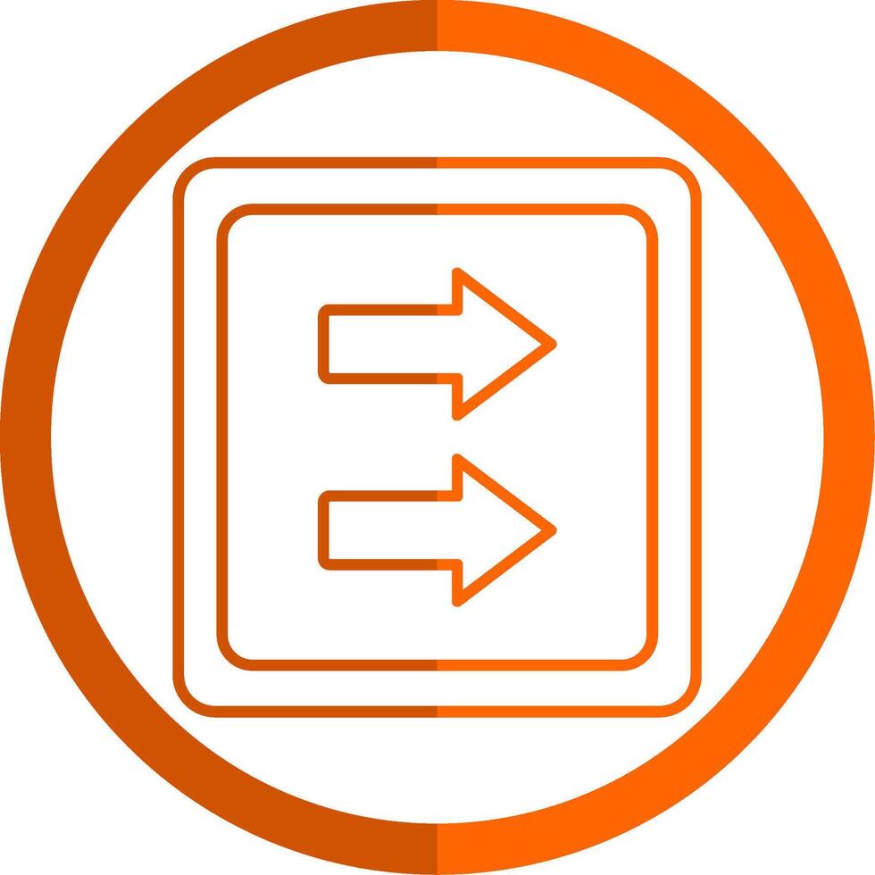 Fast Forward Line Orange Circle Icon vector