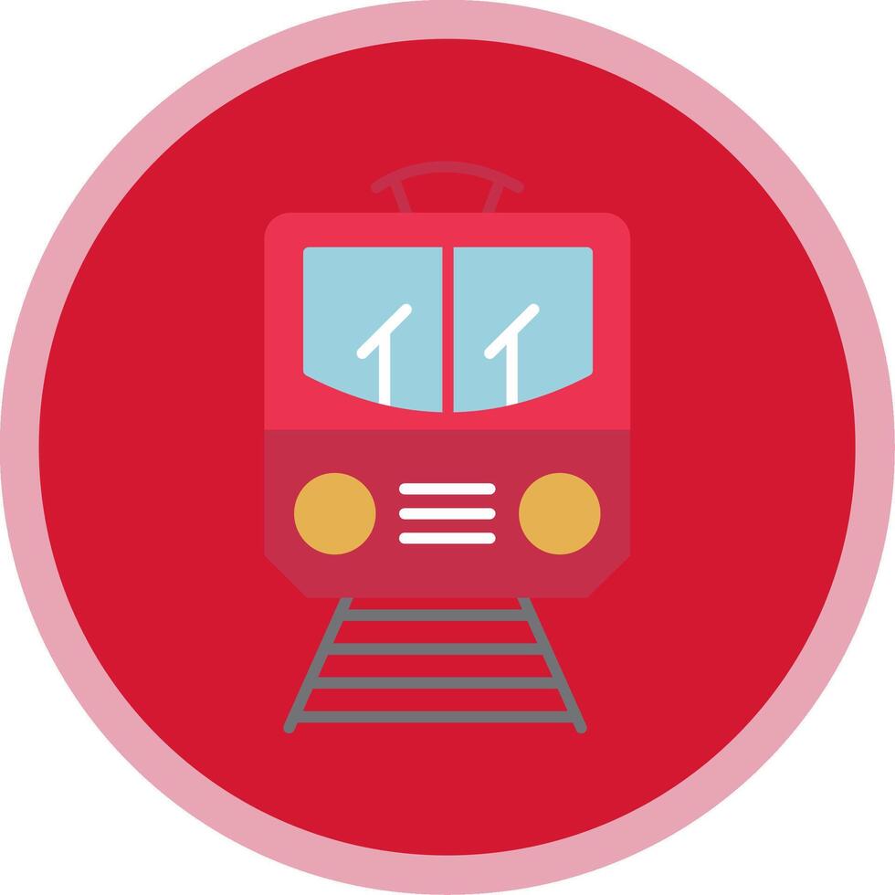 Train Flat Multi Circle Icon vector