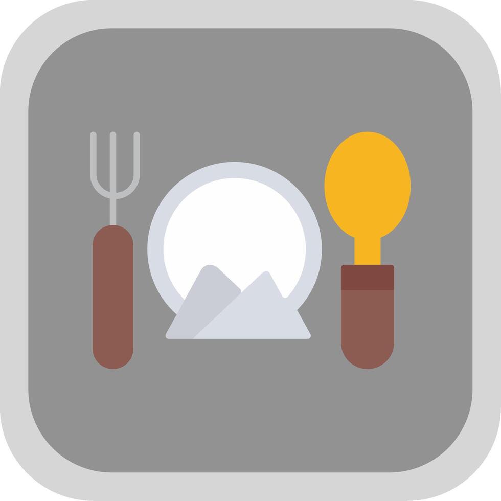 Cutlery Flat Round Corner Icon vector