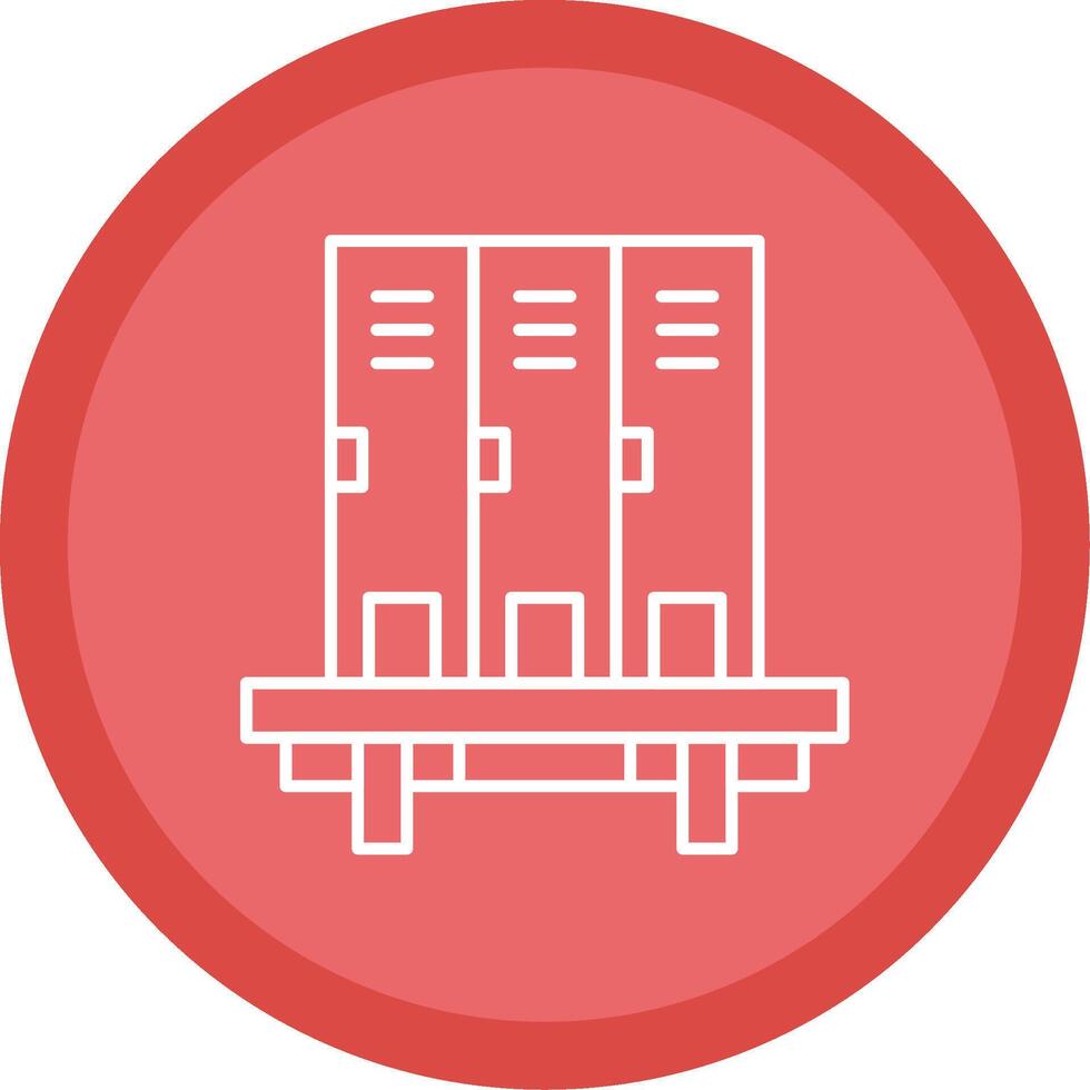Lockers Line Multi Circle Icon vector