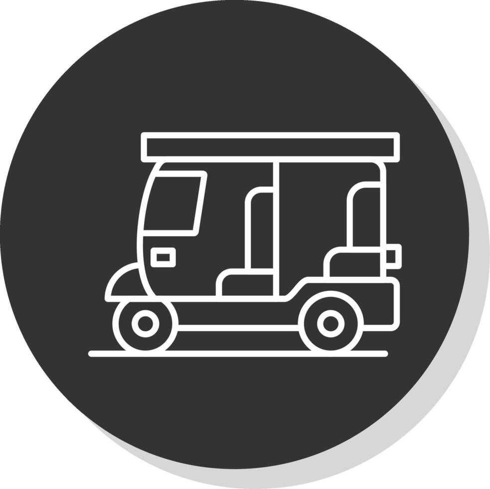 Rickshaw Line Grey Circle Icon vector