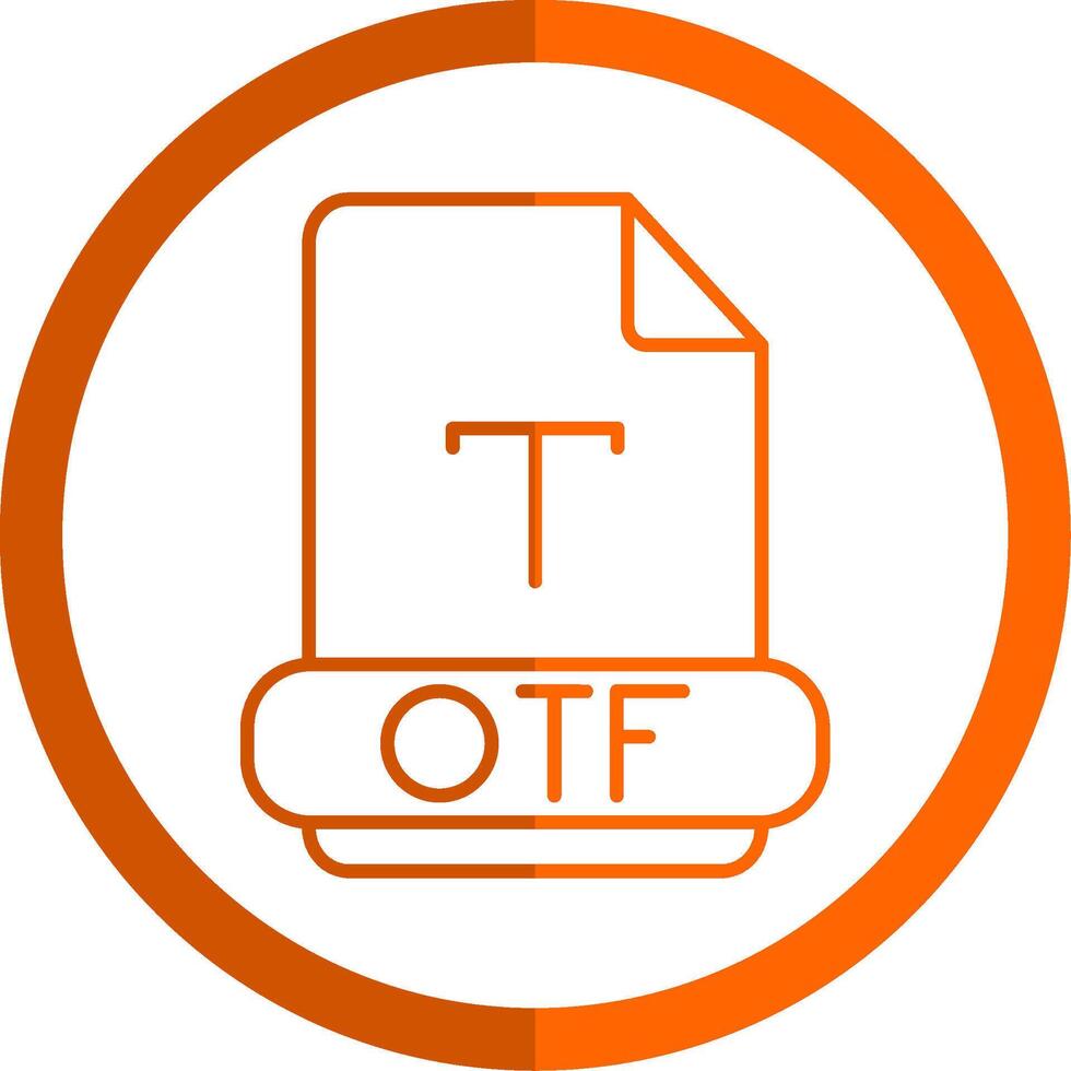 otf línea naranja circulo icono vector