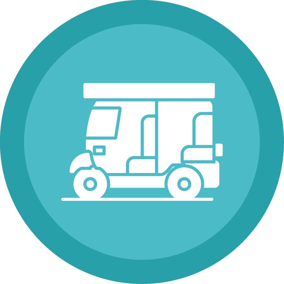 Rickshaw Glyph Multi Circle Icon vector