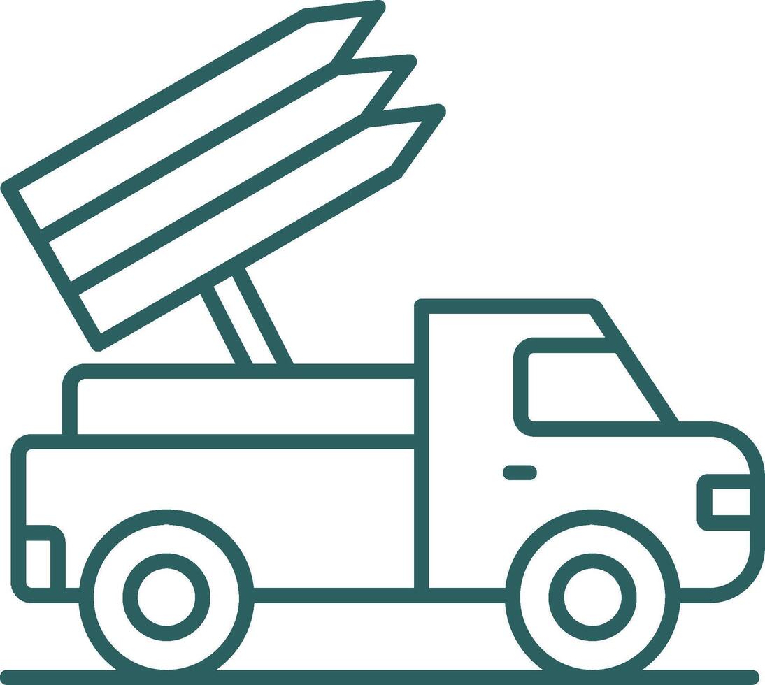 Missile Truck Line Gradient Round Corner Icon vector