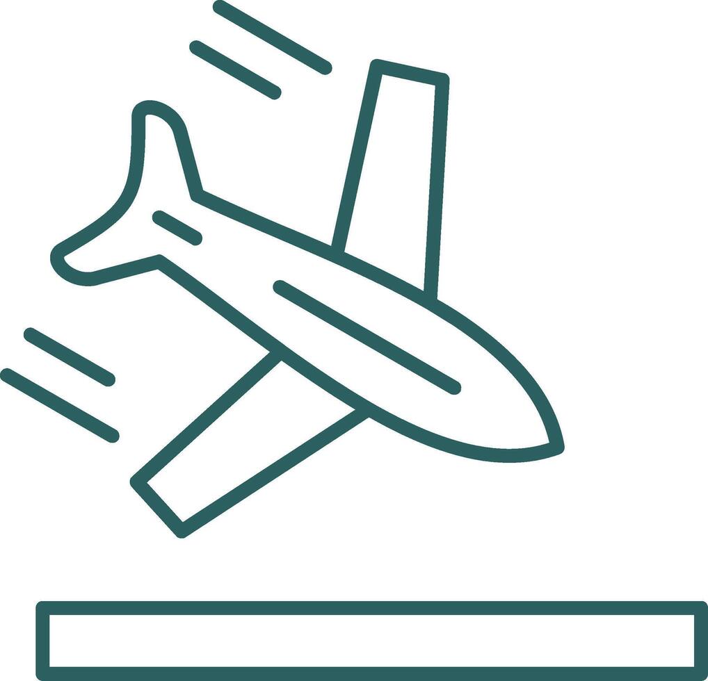 Plane Line Gradient Round Corner Icon vector