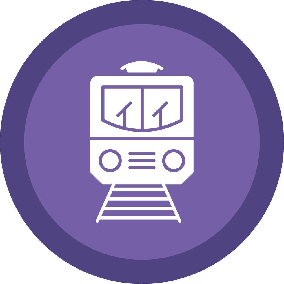 Train Glyph Multi Circle Icon vector