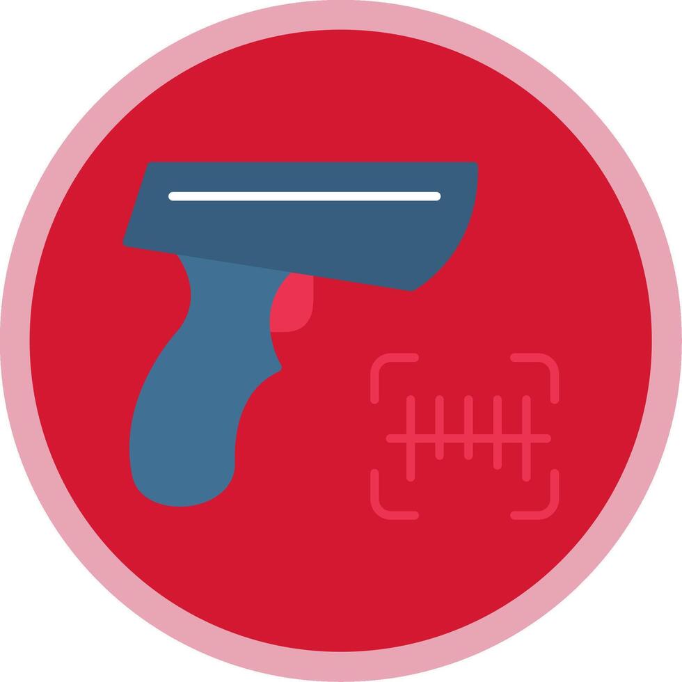 Barcode Scanner Flat Multi Circle Icon vector