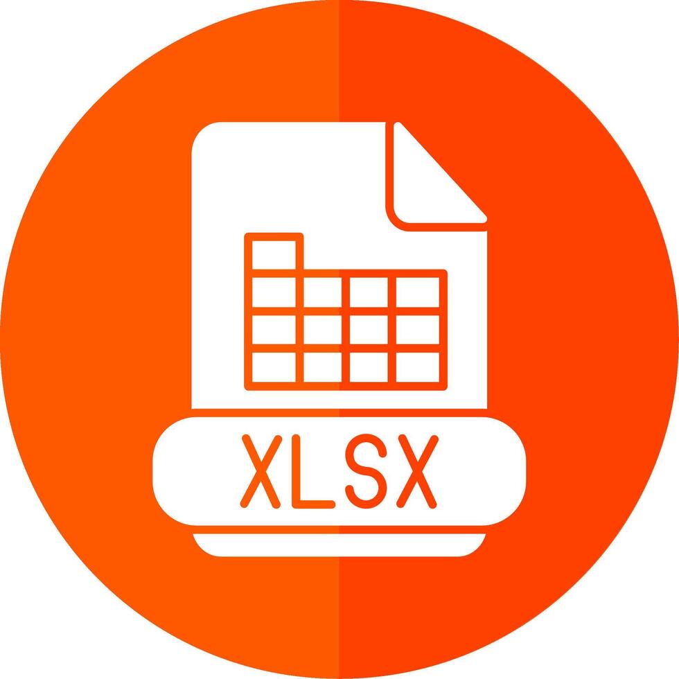 Xlsx Glyph Red Circle Icon vector