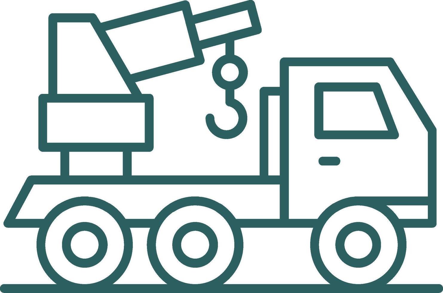 Crane Truck Line Gradient Round Corner Icon vector