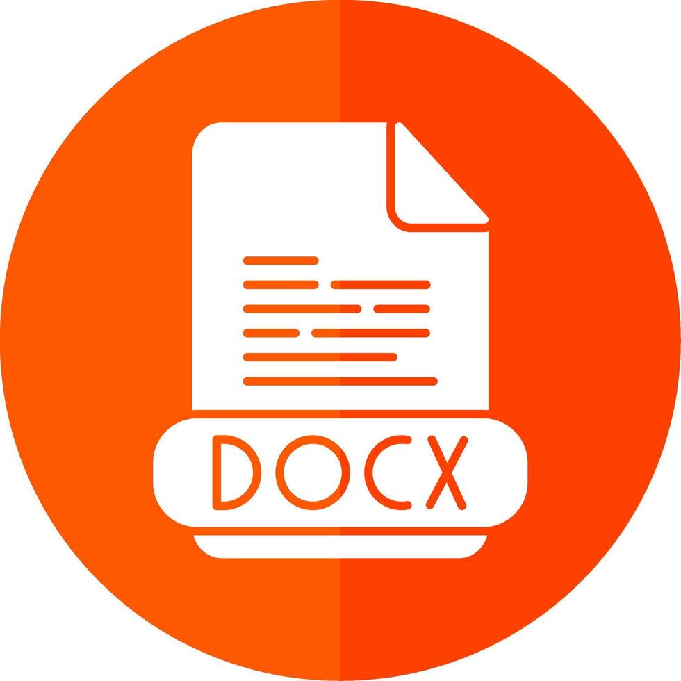 docx glifo rojo circulo icono vector