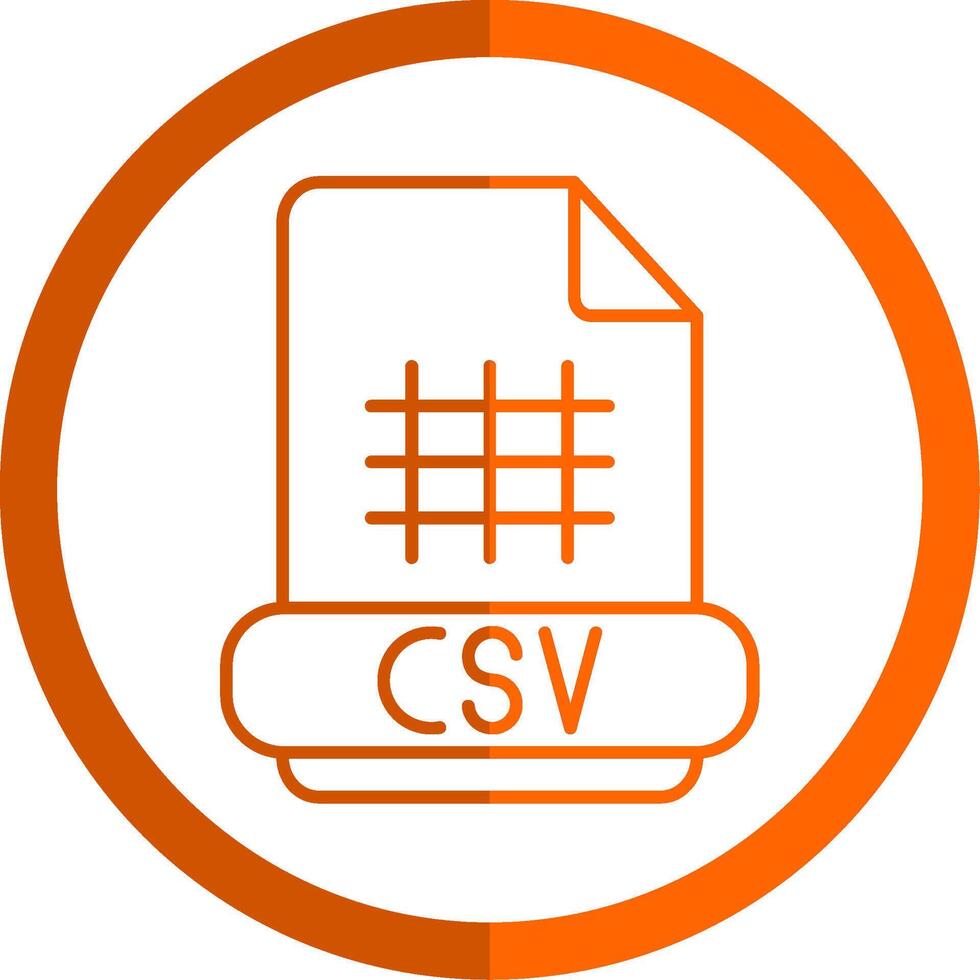 Csv Line Orange Circle Icon vector